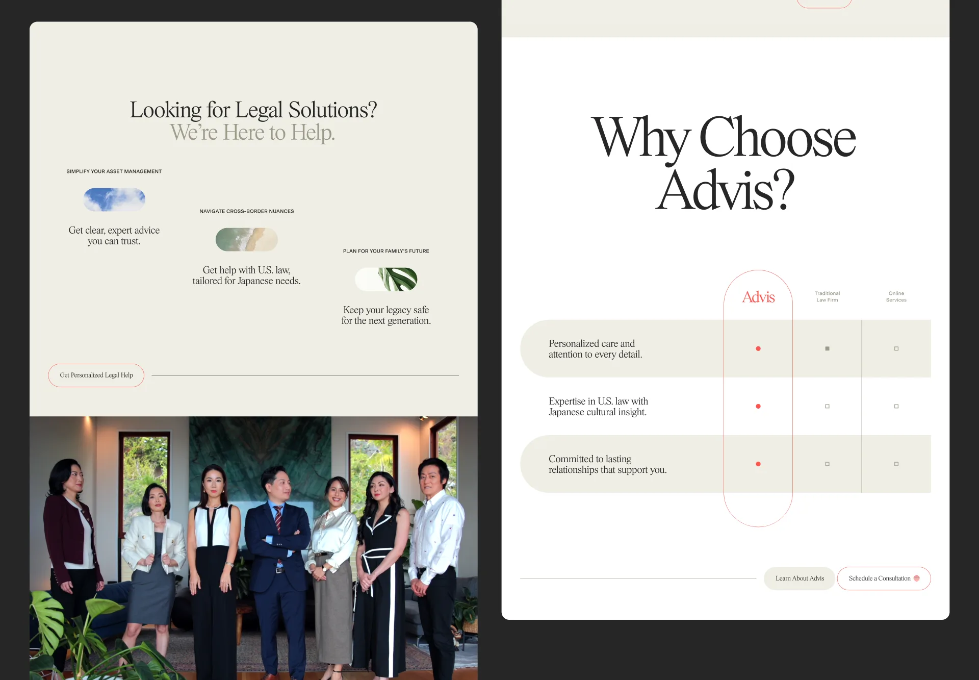 Advis logo and brand elements in use