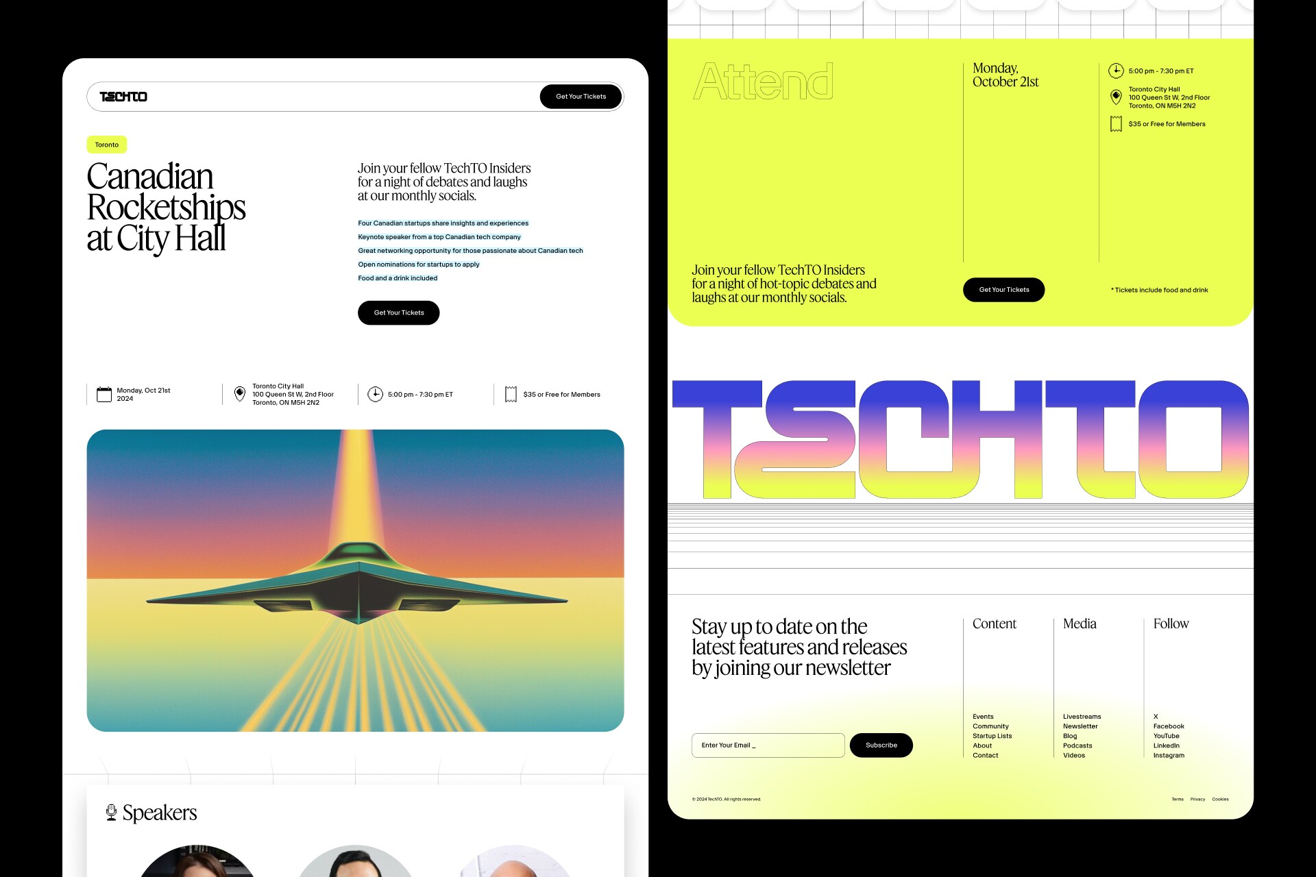 TechTO social-media graphics in the refreshed identity
