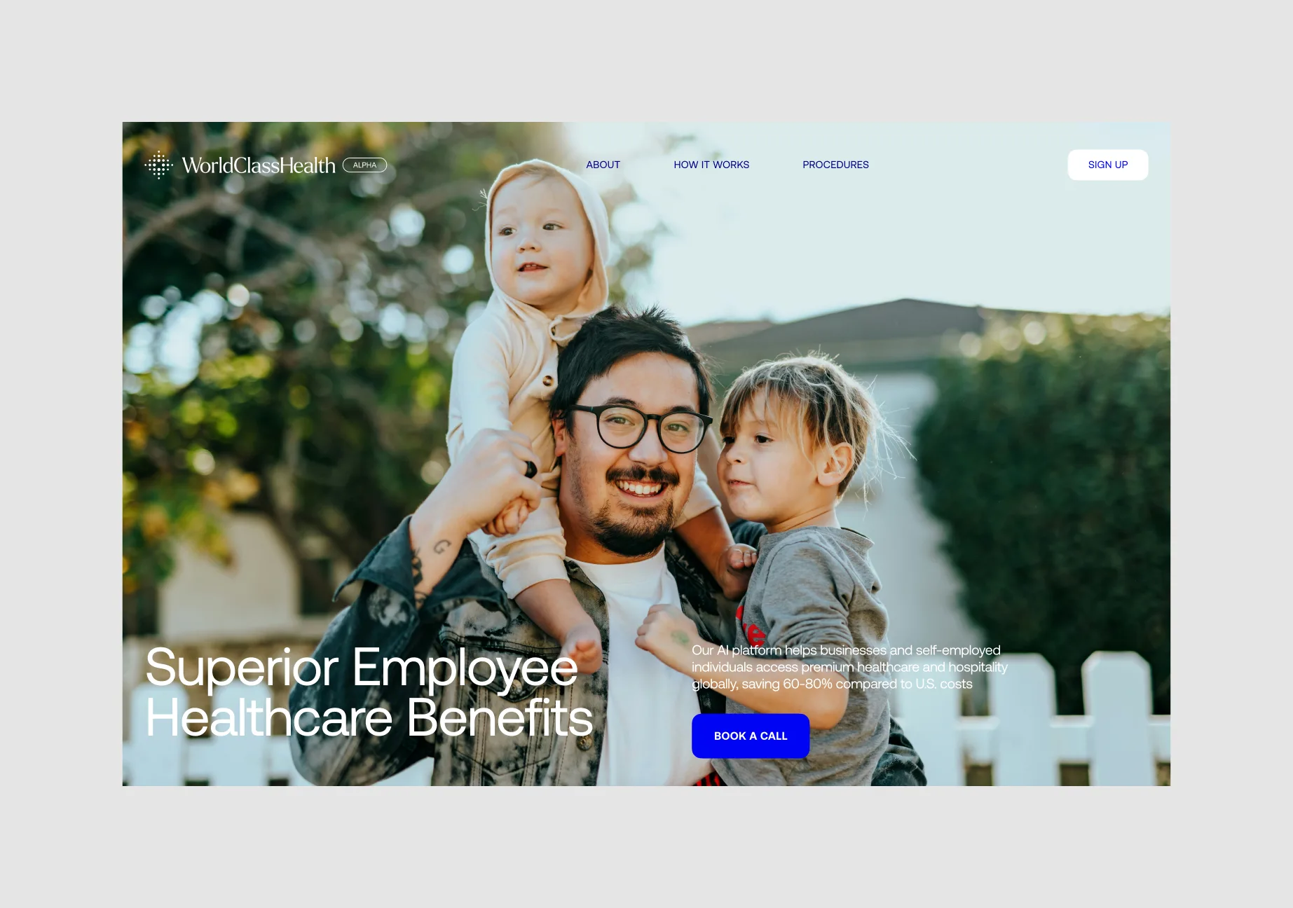 World Class Health website presenting the global health benefit